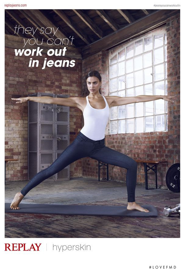 Irina Shayk featured in  the Replay Jeans Hyperskin advertisement for Autumn/Winter 2015