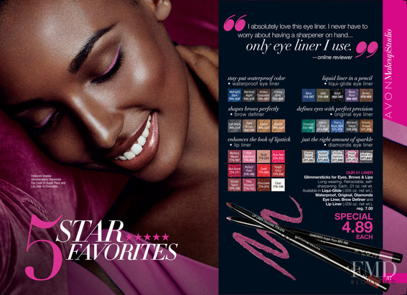 Jasmine Tookes featured in  the AVON catalogue for Autumn/Winter 2015