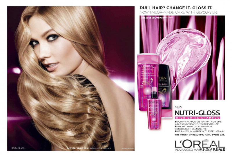 Karlie Kloss featured in  the L\'Oreal Paris Elseve Shampoo advertisement for Autumn/Winter 2015