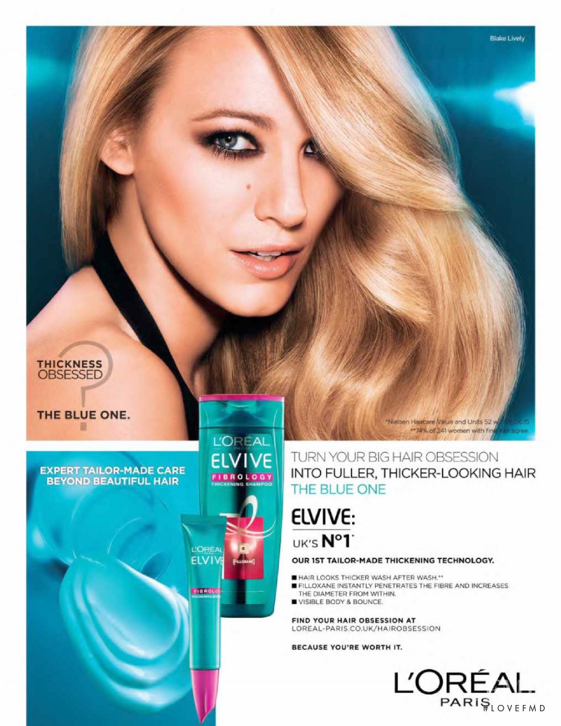 L\'Oreal Paris Elseve Shampoo advertisement for Autumn/Winter 2015