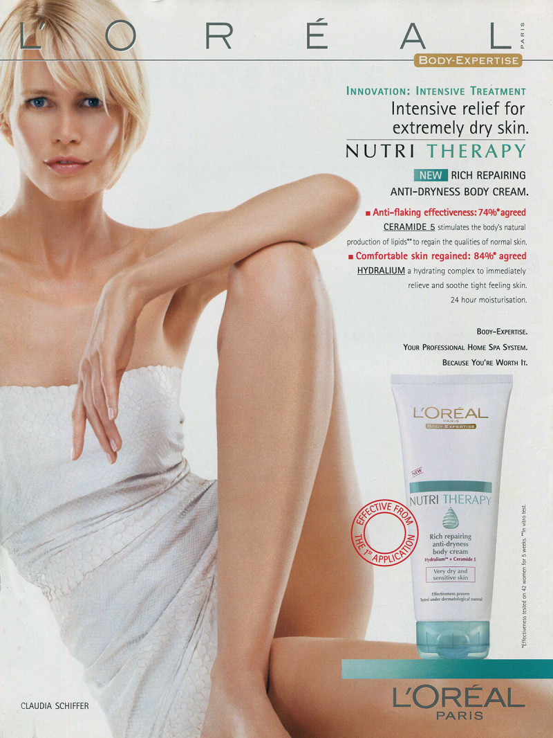 Claudia Schiffer featured in  the L\'Oreal Paris Elseve Shampoo advertisement for Autumn/Winter 2015