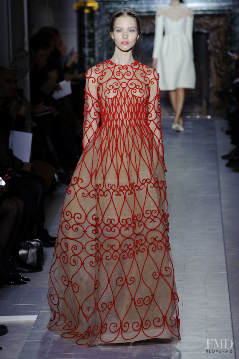 Sasha Luss featured in  the Valentino Couture fashion show for Spring/Summer 2013