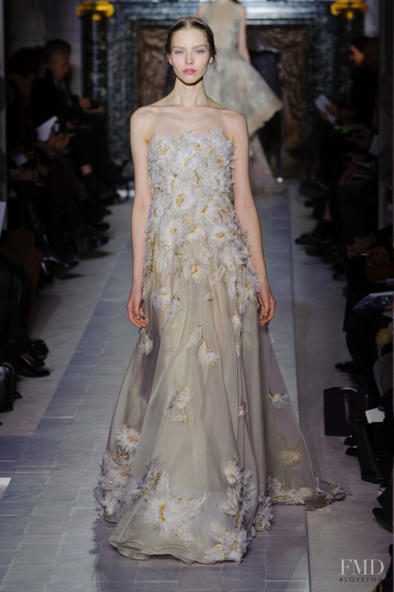 Sasha Luss featured in  the Valentino Couture fashion show for Spring/Summer 2013