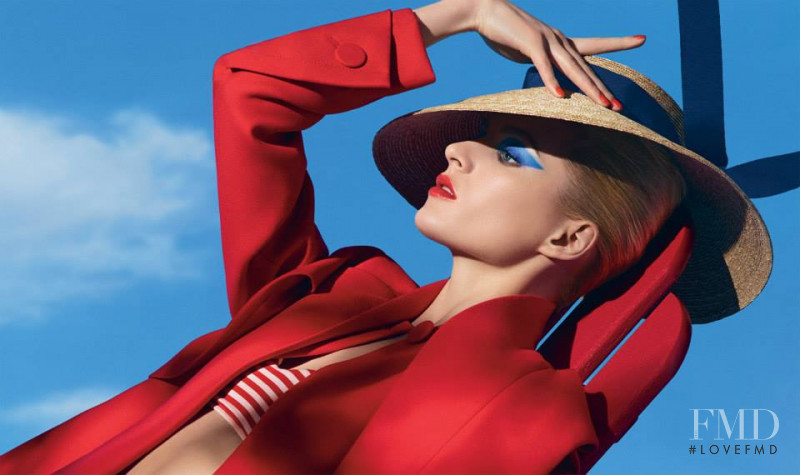 Daria Strokous featured in  the Dior Beauty Transat advertisement for Summer 2014
