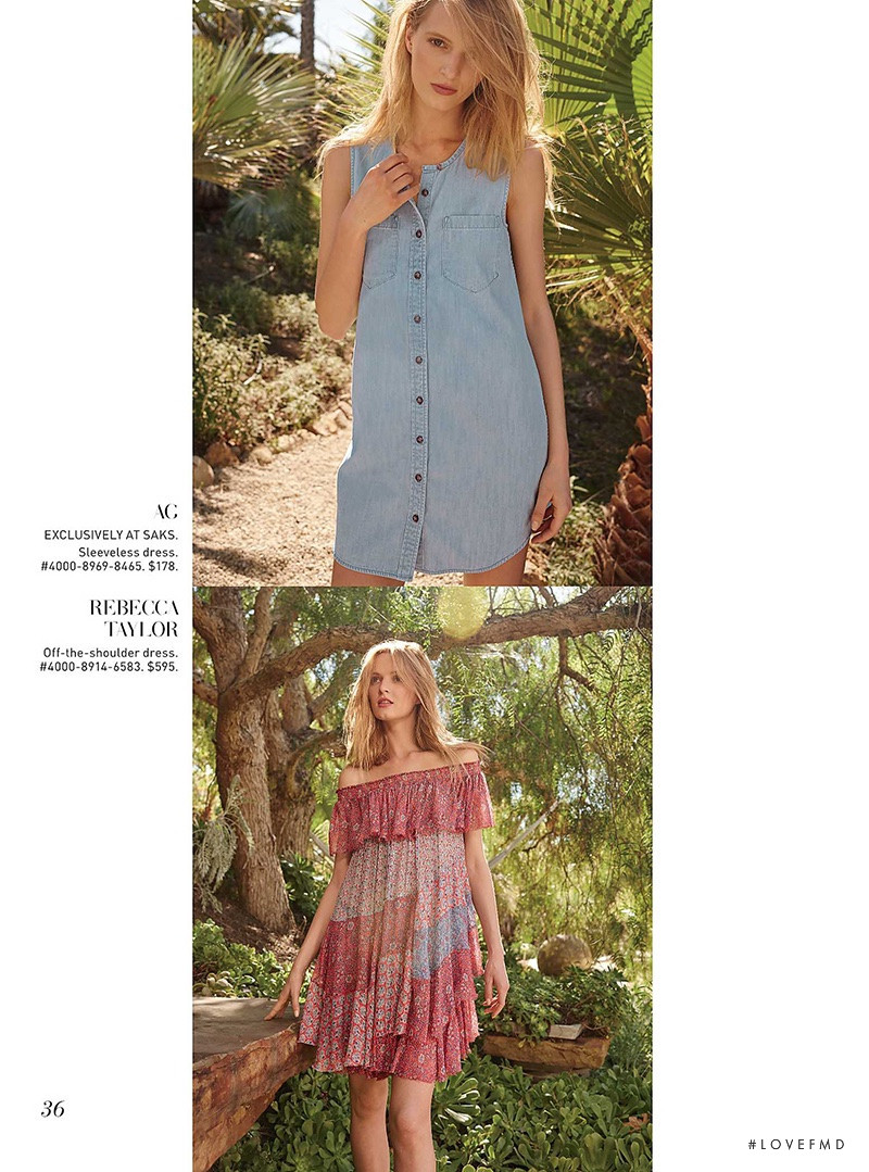 Daria Strokous featured in  the Saks Fifth Avenue Garden Delights catalogue for Summer 2016