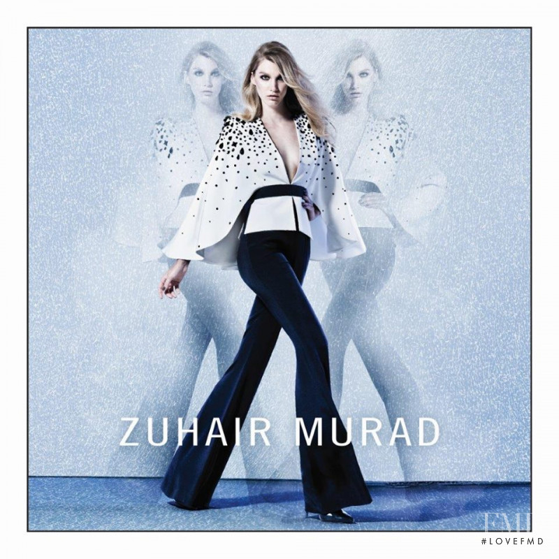 Irina Nikolaeva featured in  the Zuhair Murad advertisement for Autumn/Winter 2015