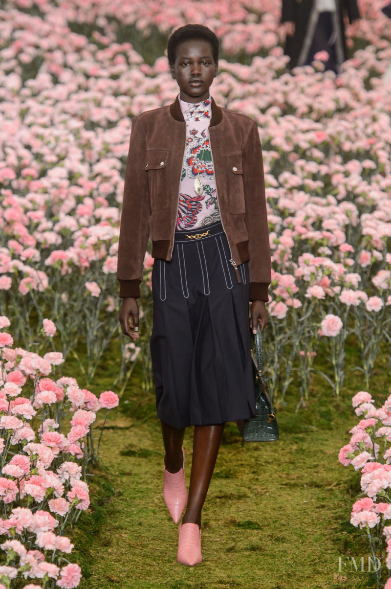 Adut Akech Bior featured in  the Tory Burch fashion show for Autumn/Winter 2018