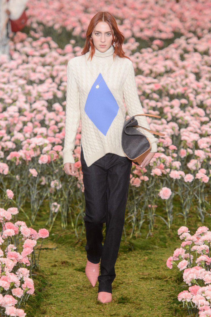 Teddy Quinlivan featured in  the Tory Burch fashion show for Autumn/Winter 2018