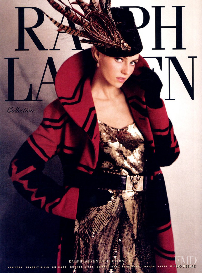 Valentina Zelyaeva featured in  the Ralph Lauren Collection advertisement for Autumn/Winter 2008