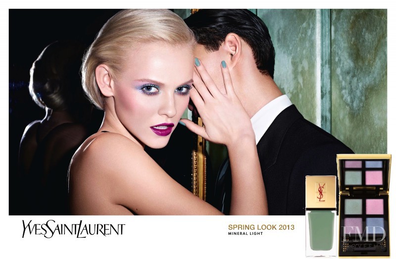 Ginta Lapina featured in  the YSL Beauty Mineral Light advertisement for Spring/Summer 2013