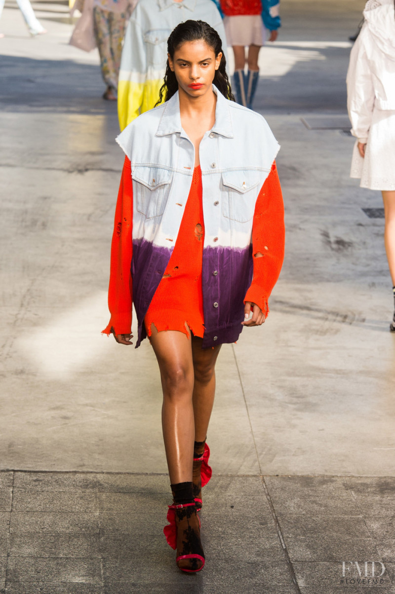 Mileshka Cortes featured in  the MSGM fashion show for Spring/Summer 2018