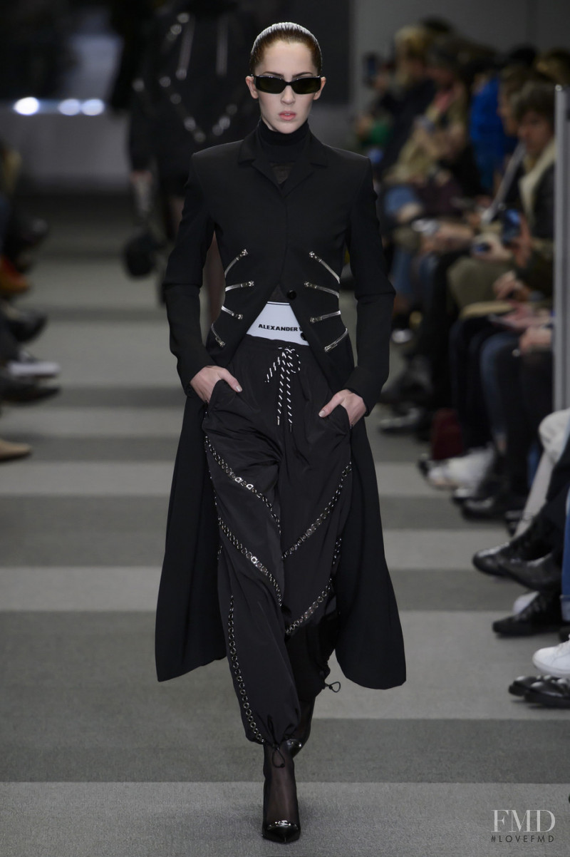 Teddy Quinlivan featured in  the Alexander Wang fashion show for Autumn/Winter 2018