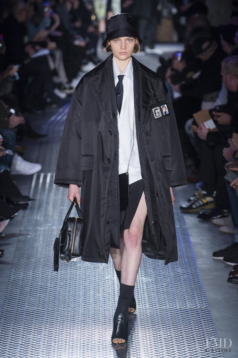 Fran Summers featured in  the Prada fashion show for Autumn/Winter 2018