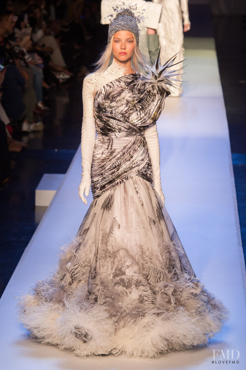 Sasha Luss featured in  the Jean Paul Gaultier Haute Couture fashion show for Autumn/Winter 2017