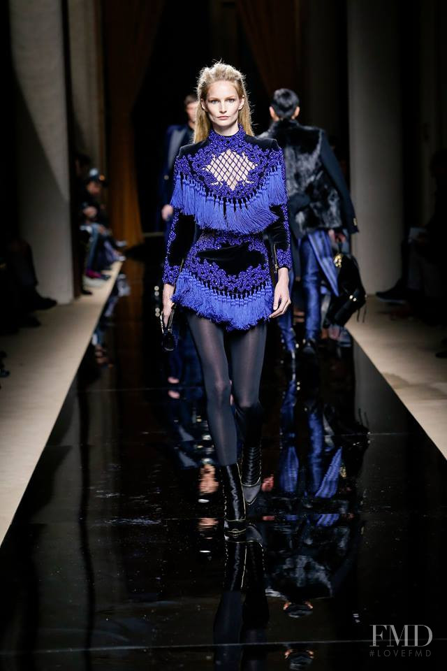 Katrin Thormann featured in  the Balmain fashion show for Autumn/Winter 2016