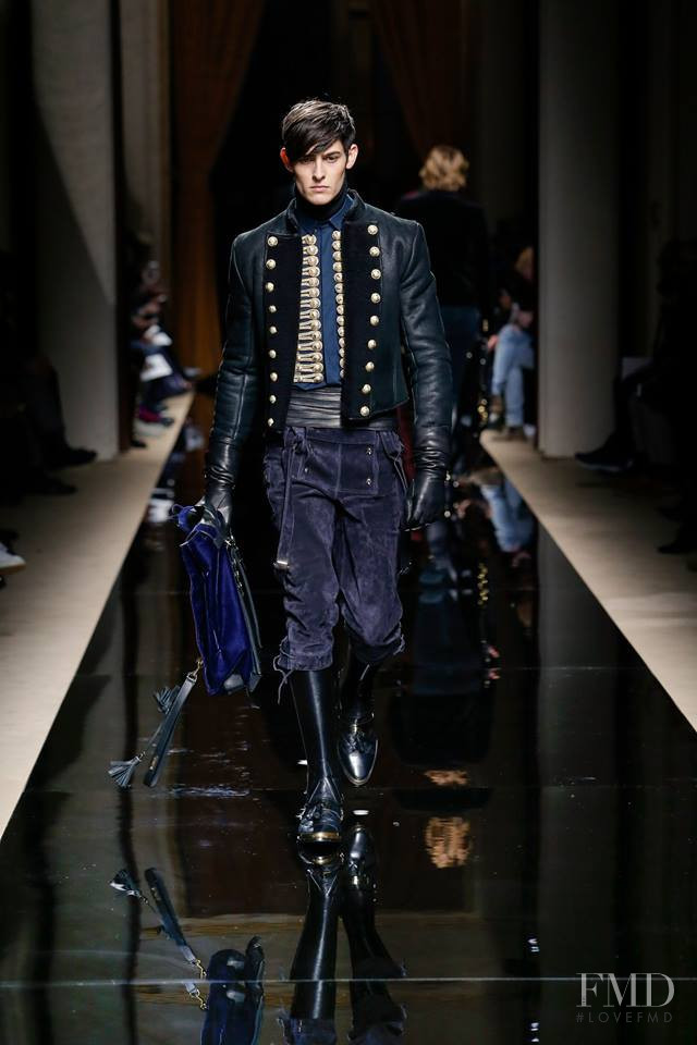 Rhys Pickering featured in  the Balmain fashion show for Autumn/Winter 2016