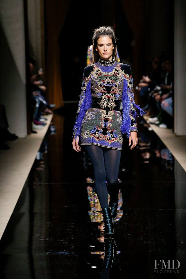 Alessandra Ambrosio featured in  the Balmain fashion show for Autumn/Winter 2016