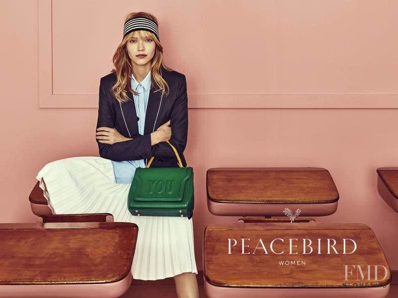 Sasha Luss featured in  the Peacebird advertisement for Spring/Summer 2016