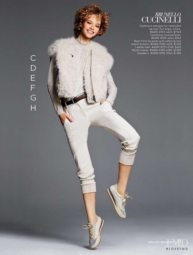 Sasha Luss featured in  the Saks Fifth Avenue catalogue for Fall 2015