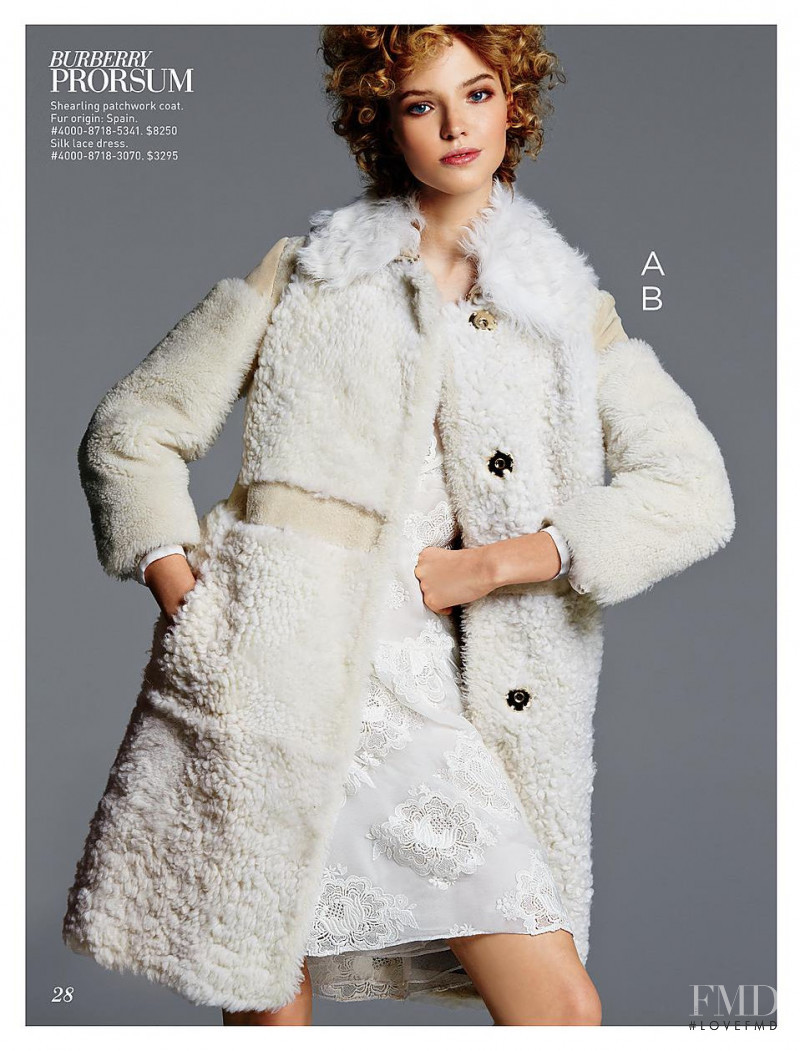 Sasha Luss featured in  the Saks Fifth Avenue catalogue for Fall 2015