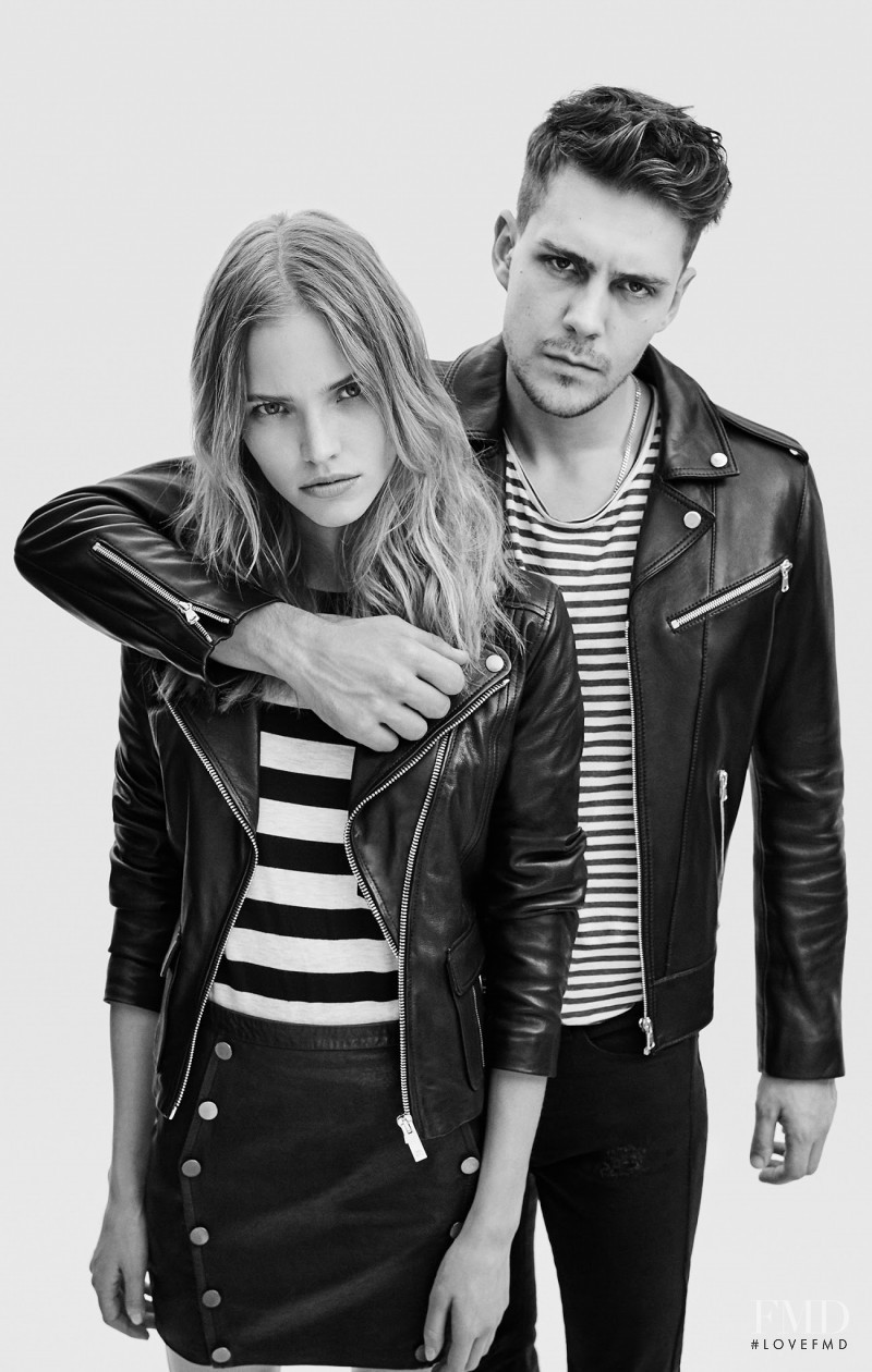 Sasha Luss featured in  the The Kooples advertisement for Spring/Summer 2016