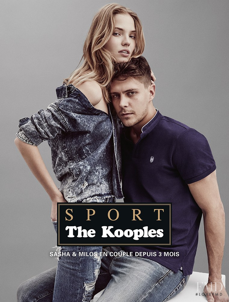 Sasha Luss featured in  the The Kooples Sport advertisement for Spring/Summer 2016