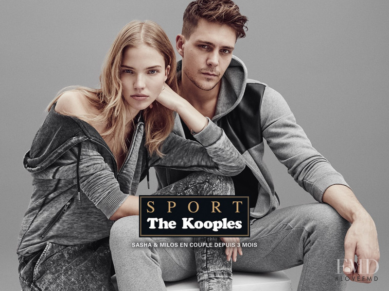Sasha Luss featured in  the The Kooples Sport advertisement for Spring/Summer 2016