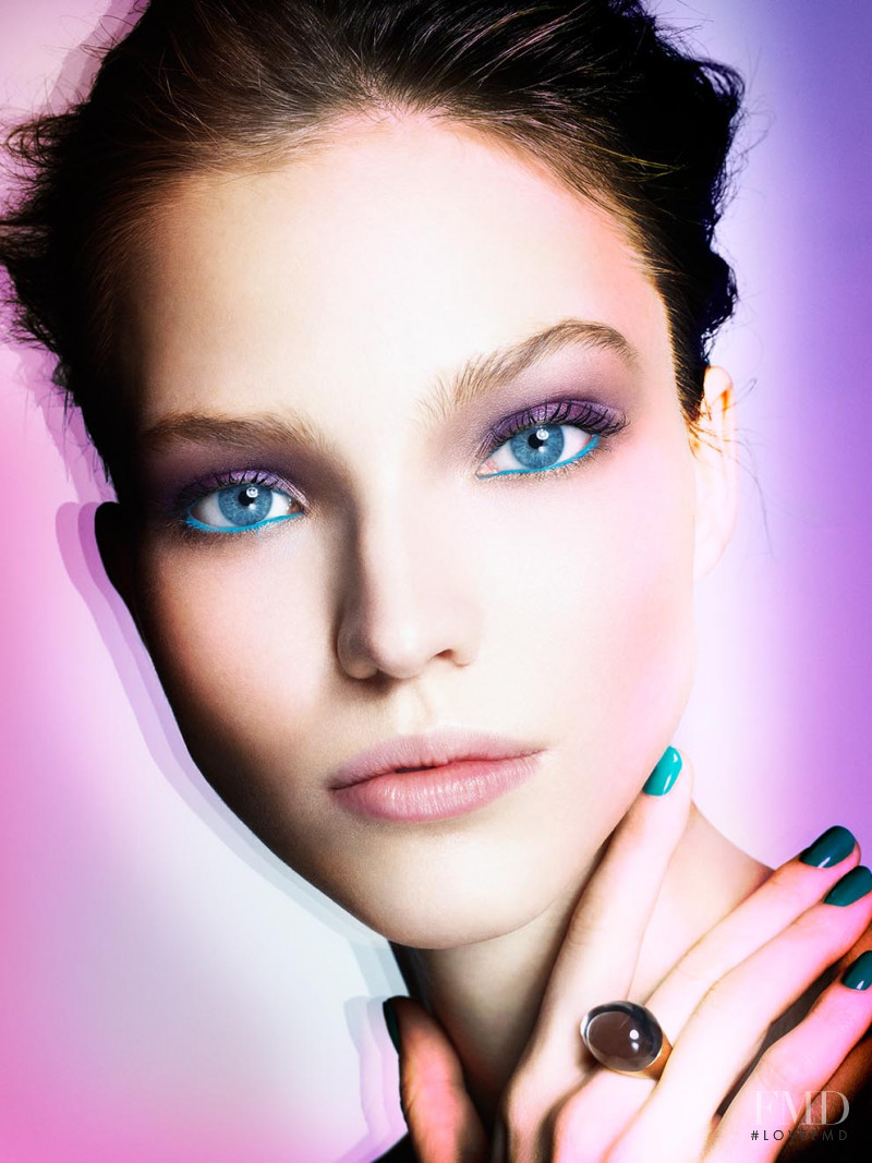 Sasha Luss featured in  the Saks Fifth Avenue Beauty catalogue for Spring 2015