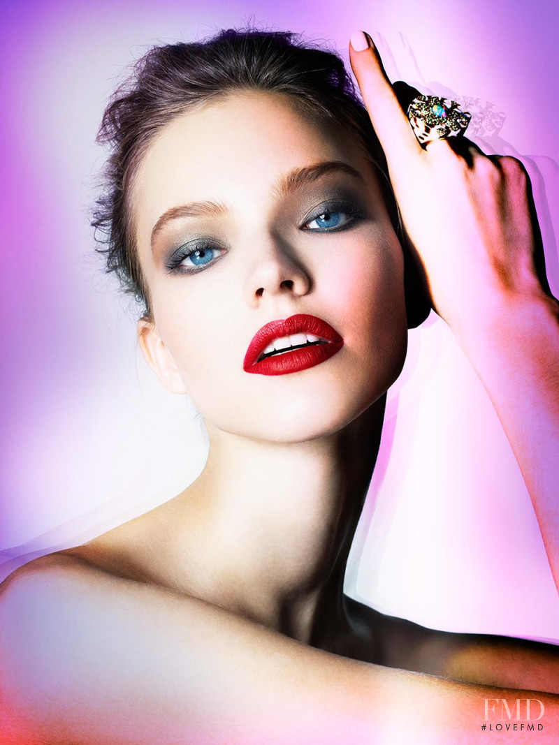 Sasha Luss featured in  the Saks Fifth Avenue Beauty catalogue for Spring 2015