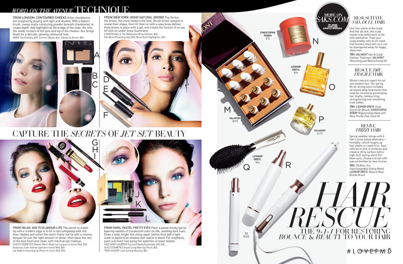 Sasha Luss featured in  the Saks Fifth Avenue Beauty catalogue for Spring 2015