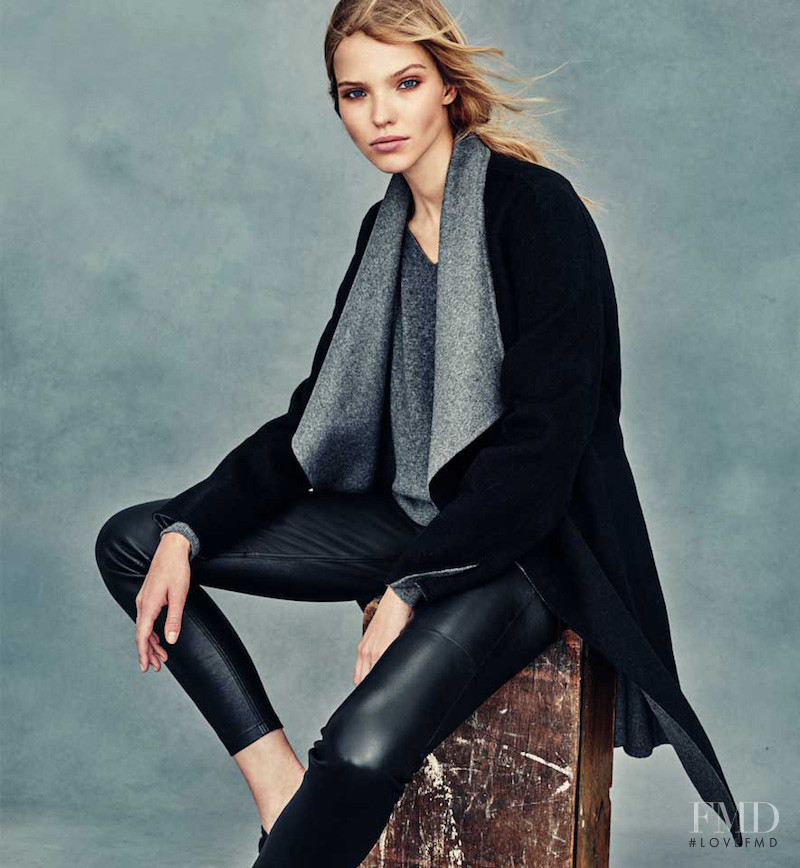 Sasha Luss featured in  the Neiman Marcus Cashmere Essentials catalogue for Fall 2015