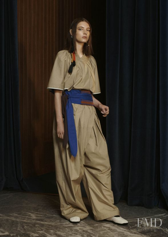 Ansley Gulielmi featured in  the Marni lookbook for Resort 2018