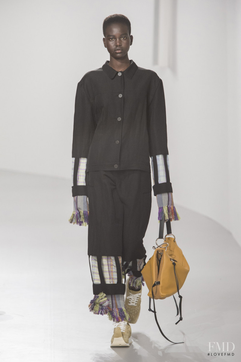 Adut Akech Bior featured in  the Loewe fashion show for Spring/Summer 2018