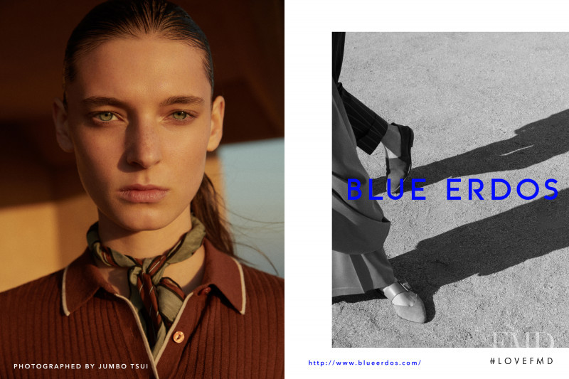 Ansley Gulielmi featured in  the Blue Erdos advertisement for Spring/Summer 2018