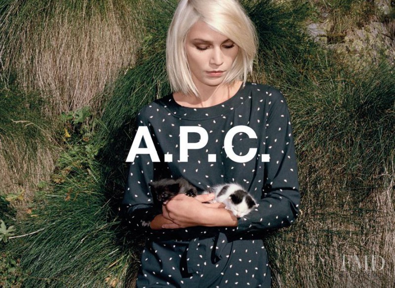 Aline Weber featured in  the A.P.C. advertisement for Spring/Summer 2014