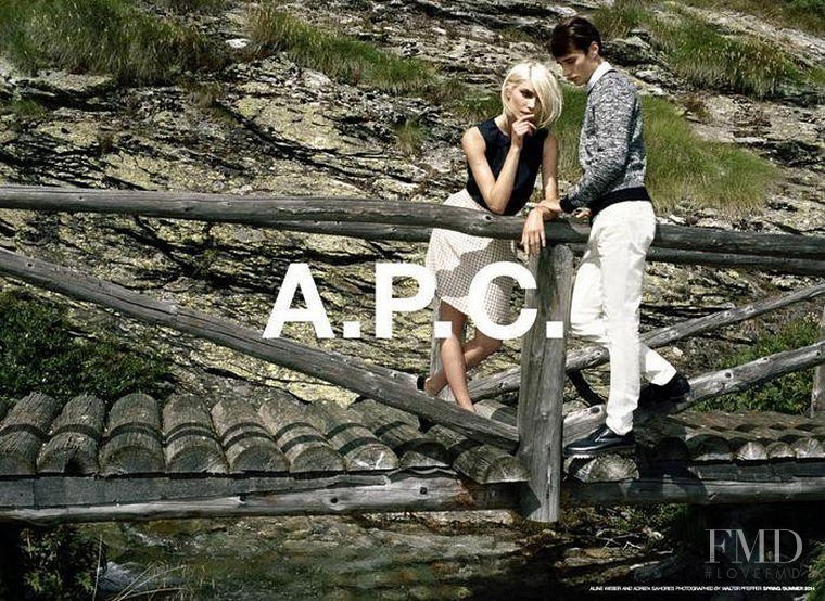 Aline Weber featured in  the A.P.C. advertisement for Spring/Summer 2014