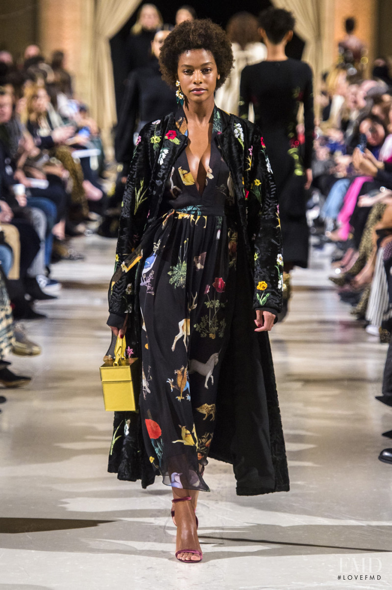 Karly Loyce featured in  the Oscar de la Renta fashion show for Autumn/Winter 2018