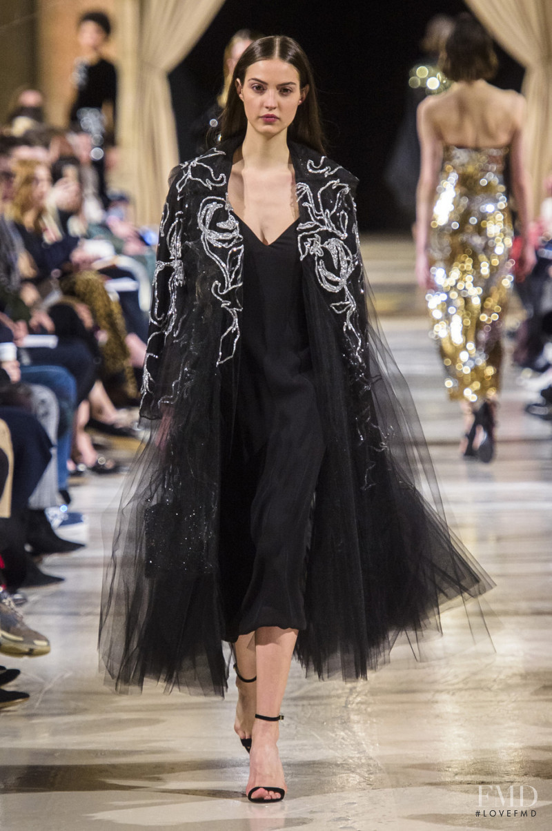 Camille Hurel featured in  the Oscar de la Renta fashion show for Autumn/Winter 2018