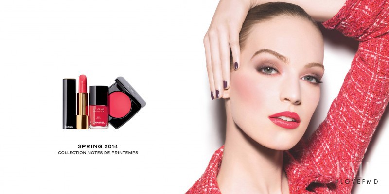 Vanessa Axente featured in  the Chanel Beauty advertisement for Spring/Summer 2014