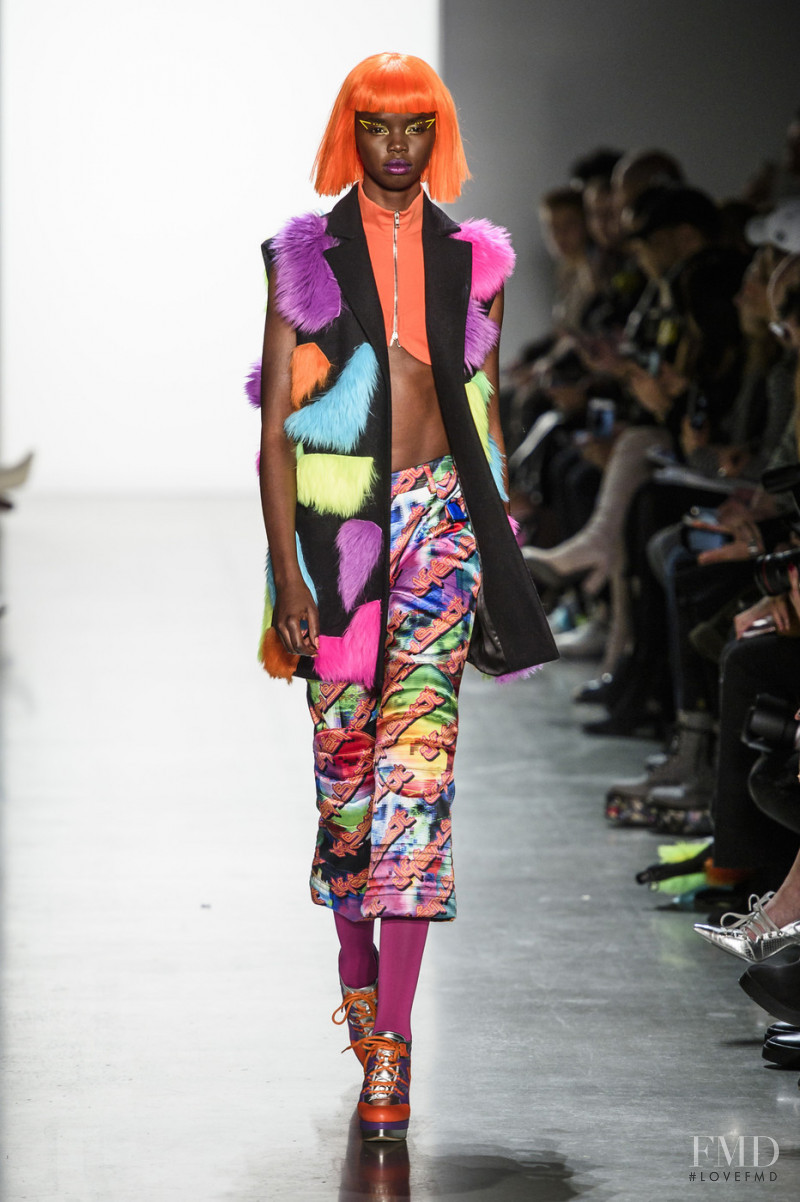 Akiima Ajak featured in  the Jeremy Scott fashion show for Autumn/Winter 2018