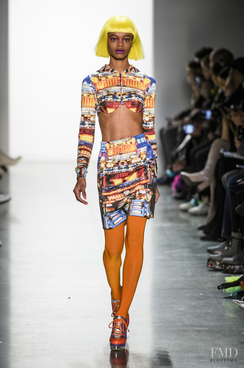 Aaliyah Hydes featured in  the Jeremy Scott fashion show for Autumn/Winter 2018