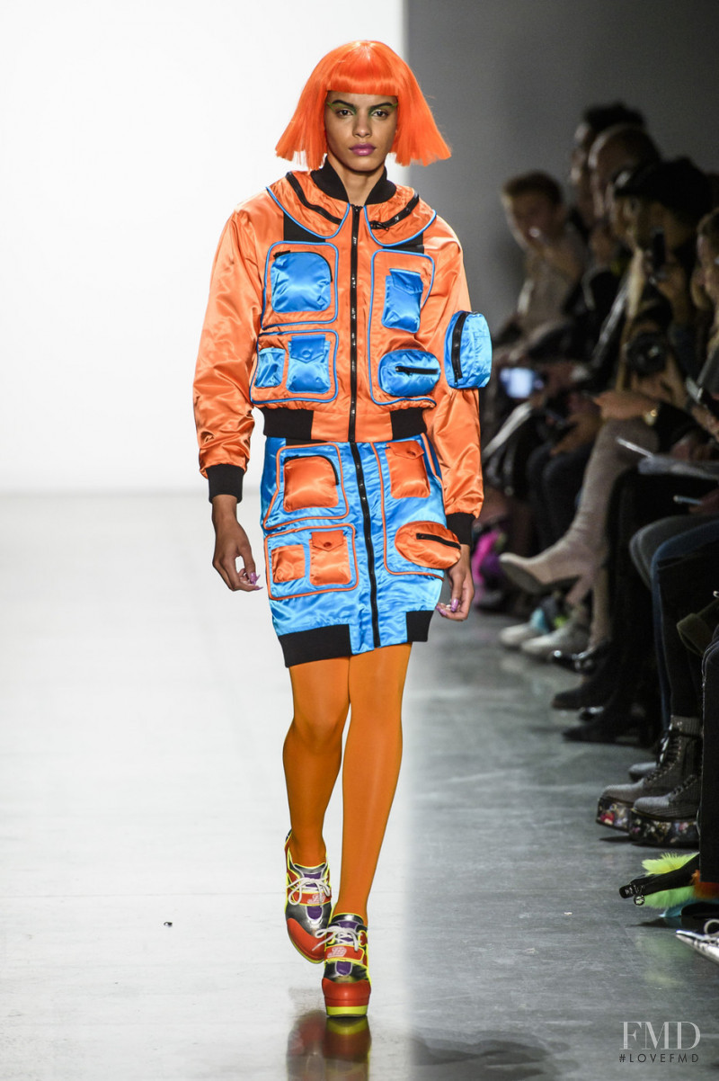 Mileshka Cortes featured in  the Jeremy Scott fashion show for Autumn/Winter 2018