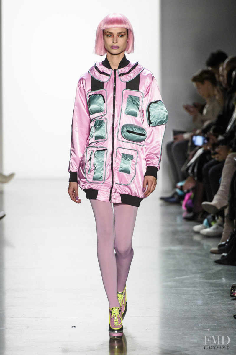 Birgit Kos featured in  the Jeremy Scott fashion show for Autumn/Winter 2018