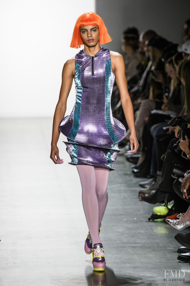 Mileshka Cortes featured in  the Jeremy Scott fashion show for Autumn/Winter 2018