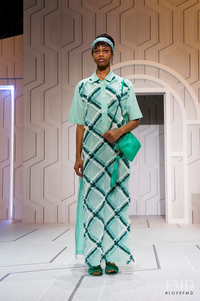 Aaliyah Hydes featured in  the Anya Hindmarch fashion show for Spring/Summer 2018