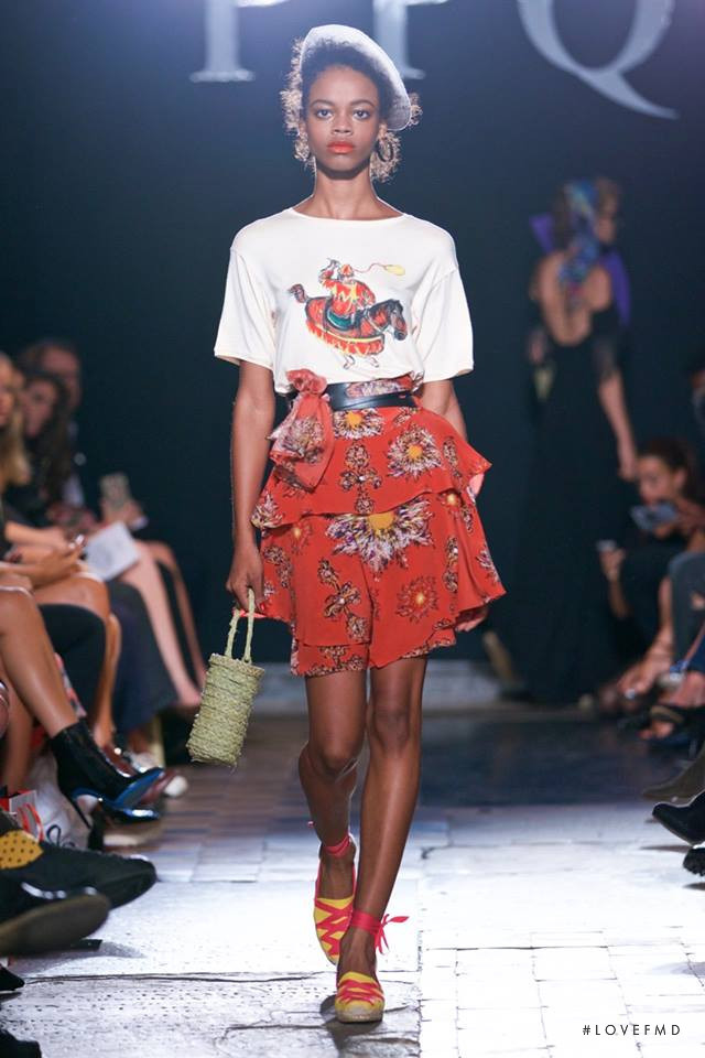 Aaliyah Hydes featured in  the PPQ fashion show for Spring/Summer 2017