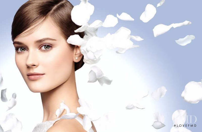 Monika Jagaciak featured in  the Chanel Beauty Jardin de Camélias advertisement for Spring 2014