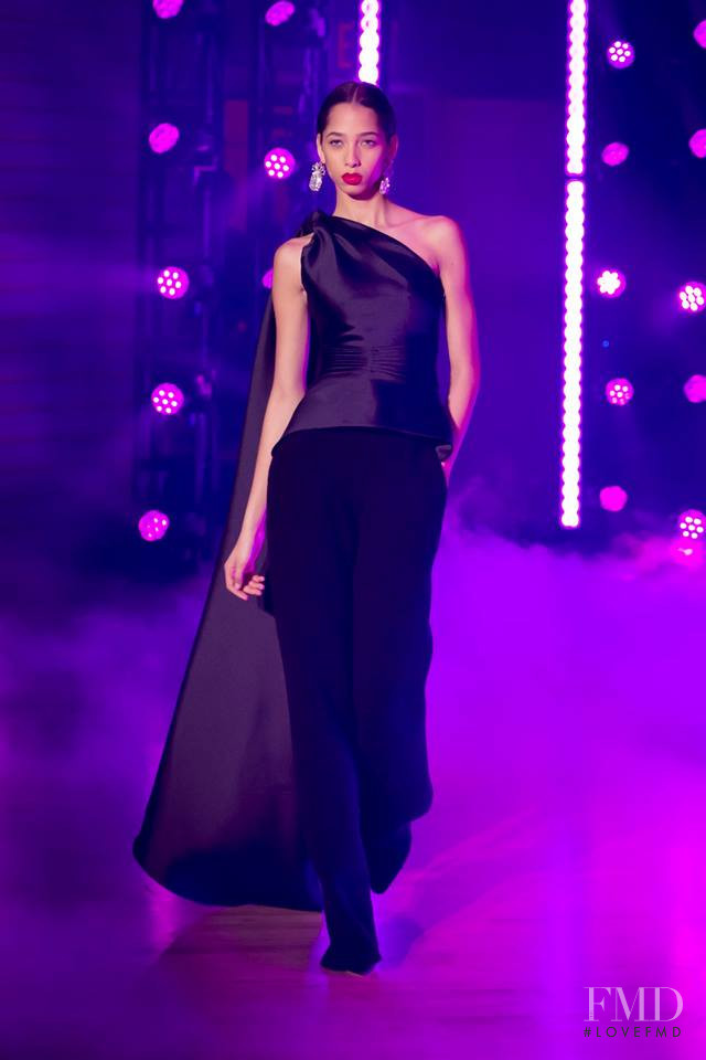 Yasmin Wijnaldum featured in  the Brandon Maxwell fashion show for Autumn/Winter 2018