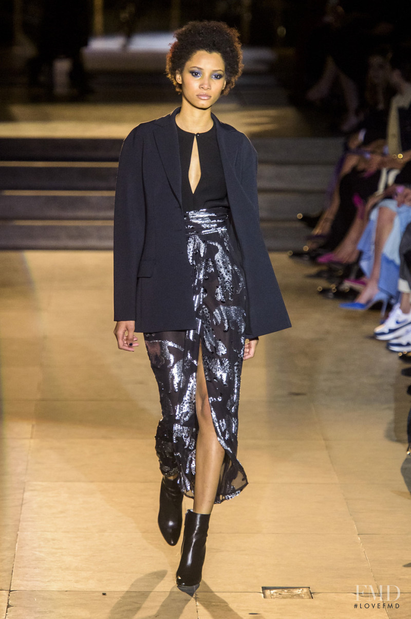 Lineisy Montero featured in  the Carolina Herrera fashion show for Autumn/Winter 2018