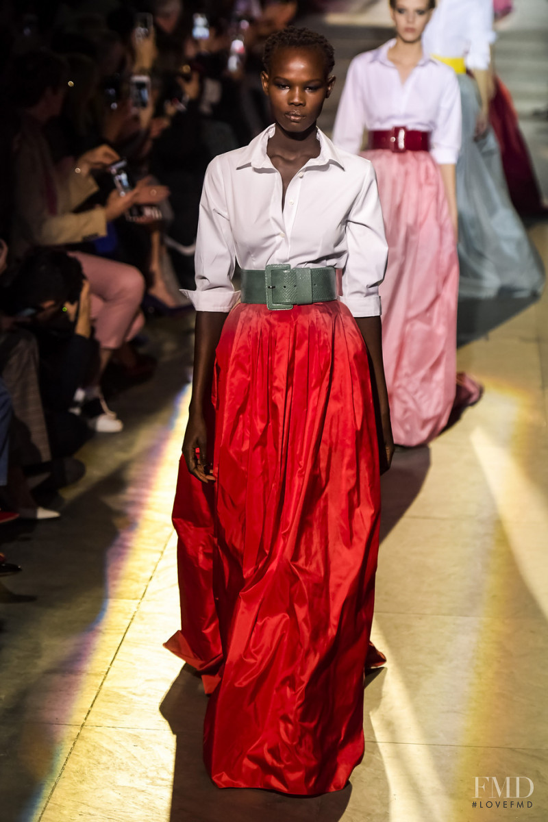 Shanelle Nyasiase featured in  the Carolina Herrera fashion show for Autumn/Winter 2018